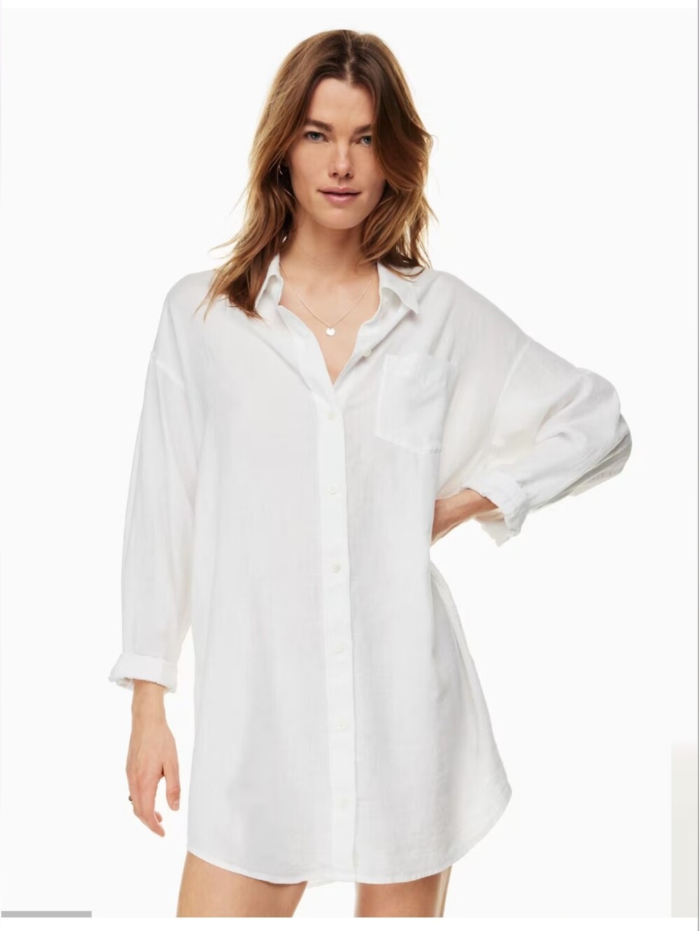 Wilfred Free Aritzia Boyfriend Linen Shirt Dress White Size Large